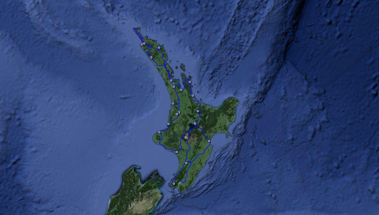 Neuseeland komplette Route