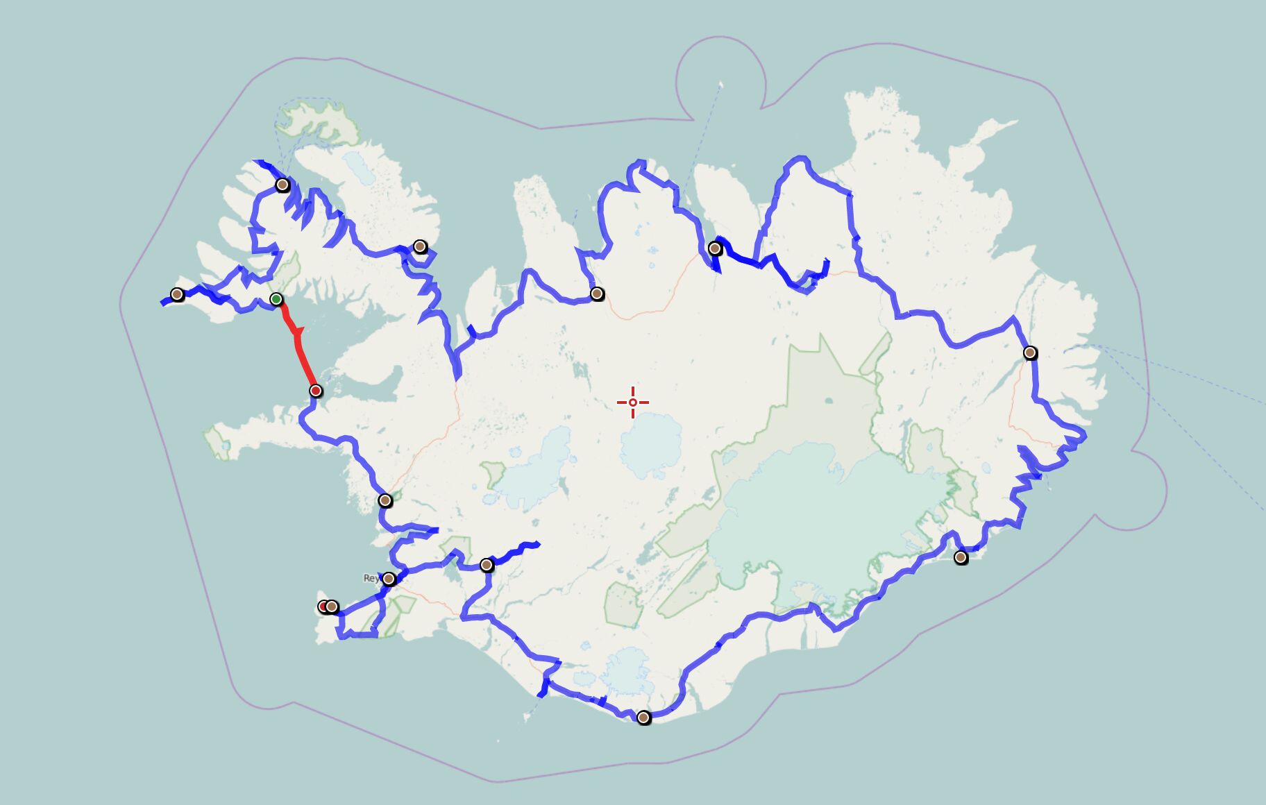 Island Karte GPS Track